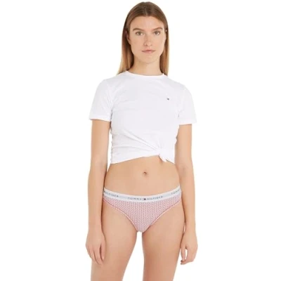 Imagen de Tommy Hilfiger Thong Print UW0UW04547 Tangas, Rosa (Mini Geo Coral Clay), M para Mujer