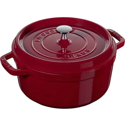 Imagen de STAUB Asador/Cocotte de hierro fundido, Redondo 24 cm, 3,8 L, Burdeos
