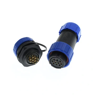 Imagen de ZBLZGP HE21 Conector 10 Pines 5A Cable 8 12mm IP68 estanco Hembra Aviación Circular Montaje en Panel Industrial