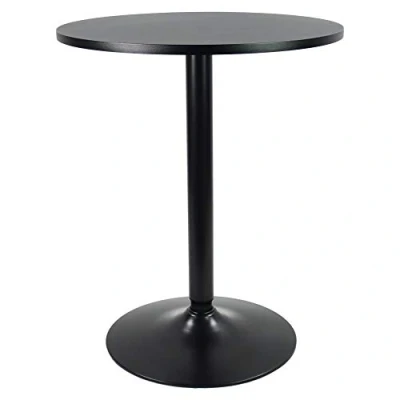 Imagen de KKTONER Mesa Bistro Redonda Tabla de Bar con Altura 73cm Auxiliar Negro