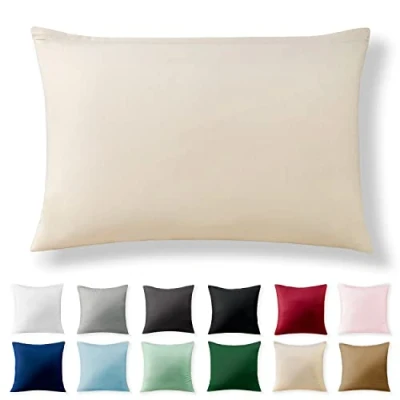 Imagen de Alreya Funda de Almohada Renforcé 100% Algodón 40 x 60 cm Beis Hipoalergénica con Cremallera YKK