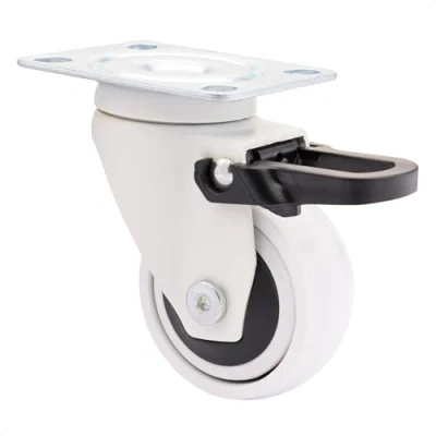 Imagen de WAGNER design yourself 01235101 giratoria transporte/Rueda para muebles con freno, placa atornillada, Blanco, (Ø) 50 mm