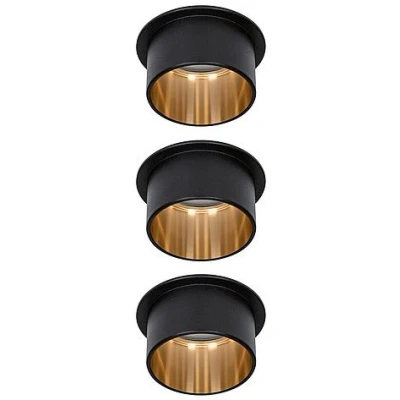Imagen de Paulmann 93379 Foco empotrable LED Gil 3 Step Dim redondo incl. 3x6 Watt regulable Negro mate, dorado Aluminio spot 2700 K Coin