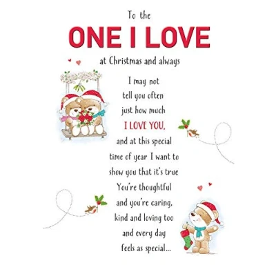 Imagen de Tarjeta de Navidad con texto en inglés&quot;One I Love&quot; (22,8 x 15,2 cm), diseño Piccadilly Greetings