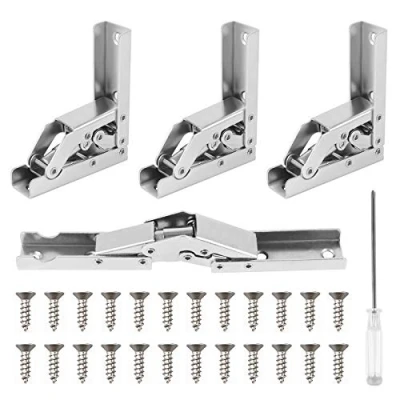 Imagen de Jubaopen 4PCS Bisagras para Puertas Muebles Plegables Armario Bisagra Estanteria Cocina 90 Grados con 24PCS Tornillos 1PCS Llave Mesa