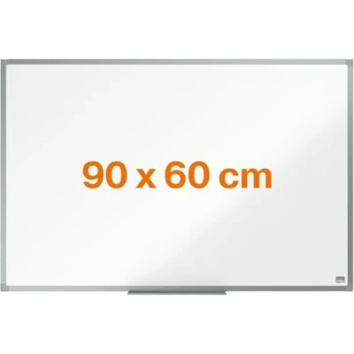 Imagen de Nobo 1905210 Pizarra Magnética de Acero Essence, 900 x 600 mm, Marco Aluminio Anodizado, Con Montaje en las Esquinas, Bandeja Para Rotuladores, Superficie un Uso Frecuente, Blanco