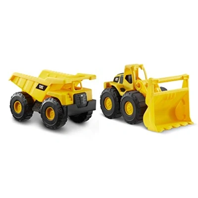 Imagen de CatToysOfficial Set de Vehículos Construcción Juguete Camión Volquete, Pala Cargadora Partes Articuladas CAT Toy Regalos y Juguetes para Niños 3 Años o Más