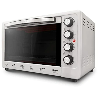 Imagen de Grunkel Horno eléctrico multifunción de sobremesa 48L HR 48SILVERRUSTI Con 3 funciones calor y selector temperatura hasta 230ºC. Incluye rustidora temporizador 60 min Plateado