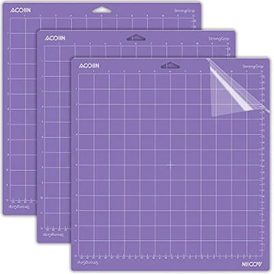 Imagen de AOOIIN Agarre Fuerte Alfombrilla de corte para Cricut Explore One/Air/Air 2/Maker (30,5 x 30,5 cm), diseño alfombrillas antideslizante Cricut, 3 unidades