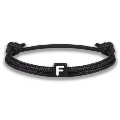 Imagen de GD GOOD.designs Pulsera de cuerda con letras la amistad negra ajustable tamaño 14cm 24cm Inicial F