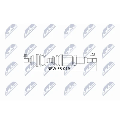 Imagen de NTY NPW FR 019 Árbol de transmisión Eje delantero Caja cambios manual FORD: Focus 2, C Max, VOLVO: V50, S40 II, C30