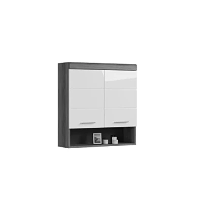 Imagen de xonox.home X06B2723, Madera, Parte Delantera: Blanco Brillante de embutición Profunda, Cuerpo + deposición réplica Plata ahumada, 74 x 79 24 cm