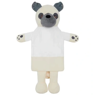 Imagen de Bolsa Agua Caliente con Funda de Felpa Botella Caucho Natural, 1 Litro Animal Peluche Regalos Navidad (Multicolor Pug)