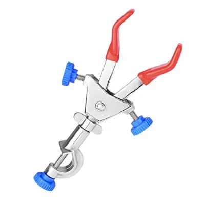 Imagen de stonylab 2 Prong Abrazadera Giratoria con Doble Ajuste, Multiusos 360 de Laboratorio Swivel Clamp Revestimiento Goma y Cabeza Jefe, para Uso en