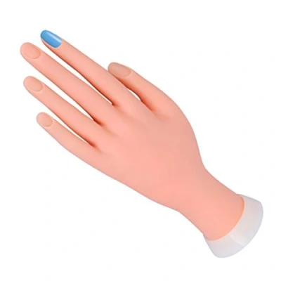 Imagen de Mano para Practicar Uñas Articulada Flexible Suave Manicura Expositor de Esmaltes sin