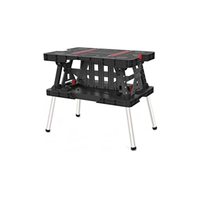 Imagen de Keter Mesa de herramientas plegable, 85 x 55.5 11.2 cm (cerrado) 91 75.5 (abierto), Resistencia 450 Kg, Color negro