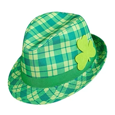 Imagen de W WIDMANN MILANO Party Fashion 14352 Sombrero Fedora Día de San Patricio con trébol irlandés, Irlanda, sombrero, tocado, accesorio, fiesta temática, carnaval