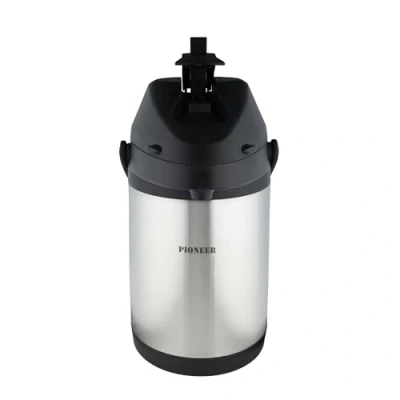 Imagen de Pioneer Flasks, Dispensador de Bebidas, Acero Inoxidable, Airpot, Para Bebidas Calientes o Frías, Té, Café, Conferencias Eventos, 3 Litros, SS30HC