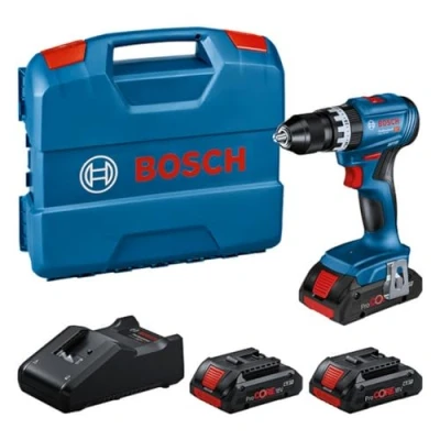 Imagen de Bosch Professional 18V System taladro percutor a batería GSB 45 (velocidad de giro 1900 rpm, incl. 3 baterías ProCORE 4,0 Ah, cargador GAL 40, en L Case), Black
