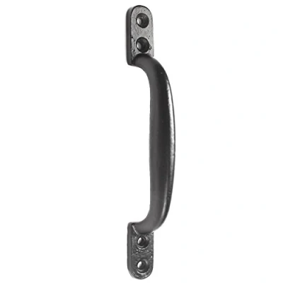 Imagen de Negro de hierro fundido 6 &quot;/150 mm caliente cama mango + tornillos Puerta/Caseta/jardín puerta D Tire asas