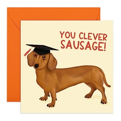 Imagen de Central 23,Bonita tarjeta de graduación para ella,&#039;You Clever Sausage&#039;,Tarjeta felicitación él,Tarjetas ella,Viene con divertidas pegatinas
