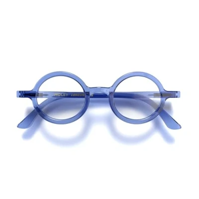 Imagen de LONDON MOLE Gafas de lectura Moley Redondas Lectores Geniales con estilo Hombres Mujeres Unisex Bisagras resorte Azul Transparente + 2.5 aumento