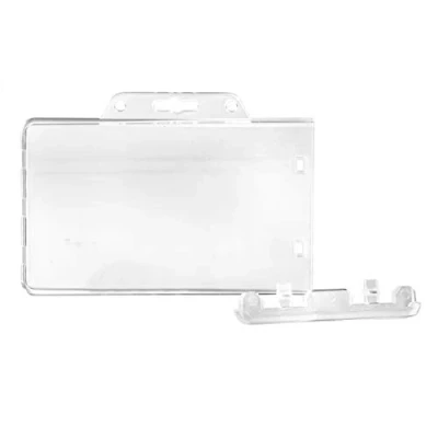 Imagen de Karteo® Fundas para identificación de policarbonato 54 mm x 86 (tamaño tarjeta crédito) cerrado permanentemente transparentes horizontalmenete
