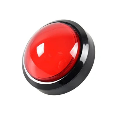 Imagen de EG STARTS Arcada 4 Pulgadas 100mm Big Dome 12V LED Pulsadores Iluminados con microinterruptor para Arcade Machine Video Juegos Partes (Rojo)