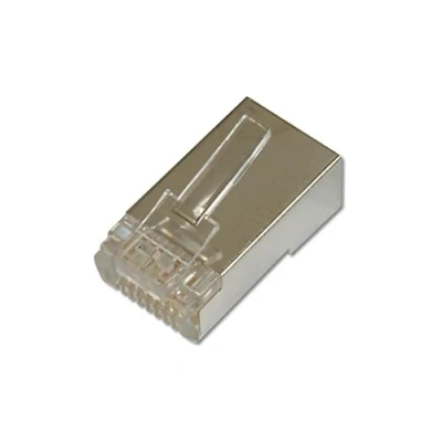 Imagen de DIGITUS Conector de crimpado Cat 6 1 pieza Conectores red RJ45 blindados Para cables Cat6, Patch Cords y LAN Ethernet PoE 1GBase T 8P8C AWG 27/7 a 24/7