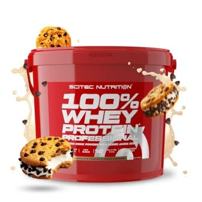 Imagen de Scitec Nutrition 100% Whey Protein Professional Mejorada con Aminoácidos Extra y Enzimas Digestivas Sin gluten aceite de palma, 5 kg, Chocolate Cookies &amp; cream