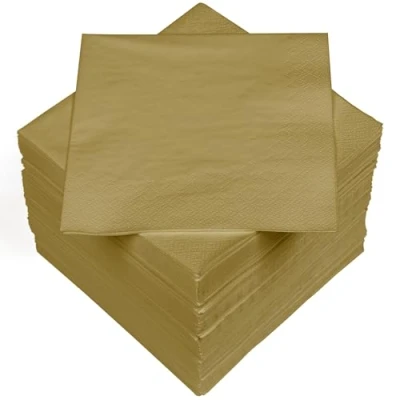 Imagen de Heku 30241 24: 100 servilletas monocromáticas, 3 Capas, 33 x cm, Color Dorado, Papel