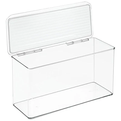 Imagen de iDesign Cabinet/Kitchen Binz cajas de almacenaje, organizadores cocina plástico, apilables con tapa para los alimentos, transparente