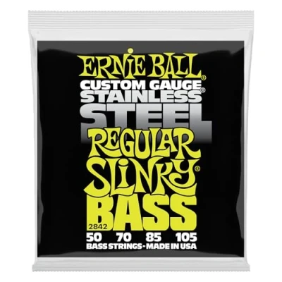 Imagen de Ernie Ball Regular Slinky Cuerdas para bajo eléctrico, acero inoxidable, calibre 50 105
