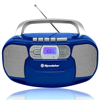 Imagen de Roadstar RCR 4635UMP/BL Radio CD Portátil Cassette, Digital PLL FM, Boombox Reproductor MP3, USB, AUX IN, Salida de Auriculares, Azul