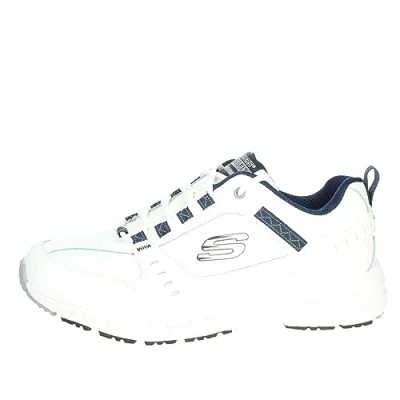 Imagen de Skechers Oak Canyon Redwick Hombre Formatori, White Leather Synthetic Textile Navy Trim, 40 EU