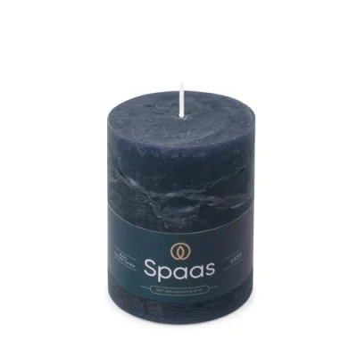 Imagen de Spaas Vela pilar rústica, 80/110 mm, 65 h, color azul oscuro