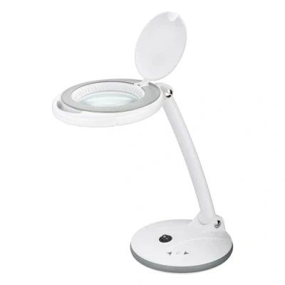 Imagen de goobay 60363 Lámpara aumento LED regulable/Lámpara con soporte/Lupa pie luz / 6 W consumo/Temperatura color 6500 K/Flujo luminoso 450 lm/Tensión de funcionamiento 230 V (CA)