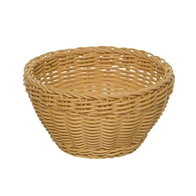 Imagen de cesta APS, redonda &quot;Profi Line&quot;, de mimbre, polipropileno, contenedor panera, alimentos (marrón claro, diámetro Ø 20 cm, altura 8 cm)