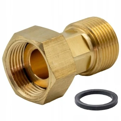 Imagen de KNM TRADE Tornillo de latón ambos lados igual a 1 pulgada (Rosca exterior x Rosca interior), conexión con junta, accesorio roscado, accesorios