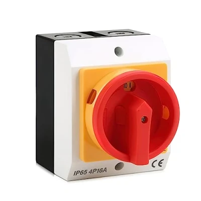 Imagen de Interruptor Principal de 4 Polos, Nizirioo Giratorio Disyuntor 16 A Reparación con Carcasa Separación la Fuente Alimentación, Conectar Interruptores Desconectar Pequeños Circuitos