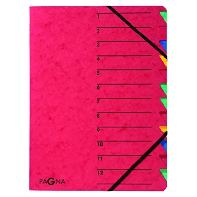 Imagen de Pagna Easy 24131 01 Carpeta archivadora con cierre elástico (A4, 12 compartimentos de colores), color rojo