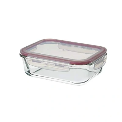 Imagen de LOLAhome Fiambrera de cristal varias medidas Recipiente hermético vidrio borosilicato transparente apto para microondas, horno hasta 400ºC y congelador (1040ml)