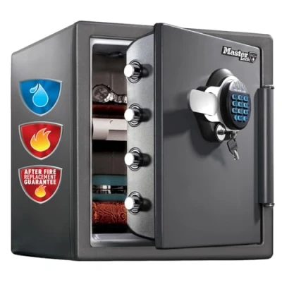 Imagen de Master Lock Caja Fuerte de Seguridad [Ignifuga y Resistente al Agua] [llave Combinación Digital] [Xlarge 33L], LTW123GTC, óptimo para A4 Documentos, Soportes Ddigitales, Joyas, Ordenador Portátil