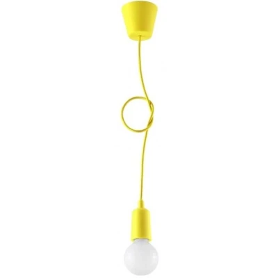 Imagen de SOLLUX Lámpara Colgante DIEGO Diseño Único sin Pantalla Iluminación Minimalista LED Bombilla amarilla única