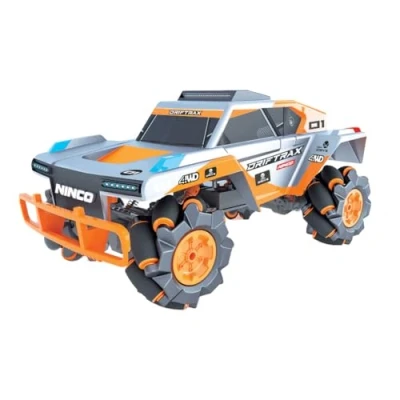 Imagen de Ninco NincoRacers Driftrax Coche Teledirigido Todoterreno Omnidireccional. 2,4Ghz Color: Gris y Naranja. Medidas: 34 cm x 18,1 22,5 cm, Multicolor (NH93158)