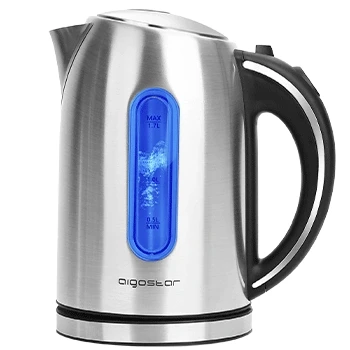Imagen de Aigostar King Hervidor de Agua Eléctrico Acero Inoxidable, Hervidores con Iluminación Led, 1,7 L, 2200W, Tetera electrica Libre BPA, Filtro Extraíble, Apagado Automático