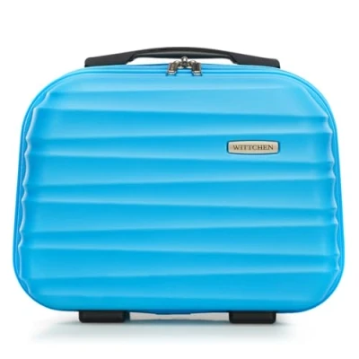 Imagen de WITTCHEN Maleta de cosméticos Viaje Equipaje Mano Cabina ABS Cerradura combinación Groove Line Neceser Azul