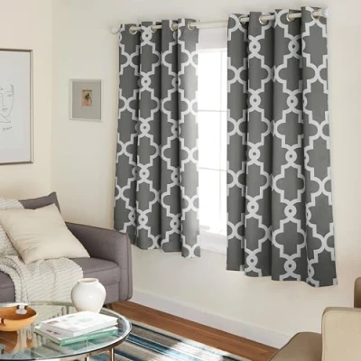 Imagen de Exclusive Home Curtains Ironwork Sateen Woven Window Curtain Panel Pair