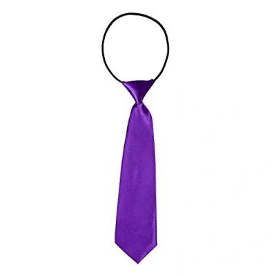 Imagen de DonDon Corbata para niños con aire de seda brillada 7 cm ancho elástico lila