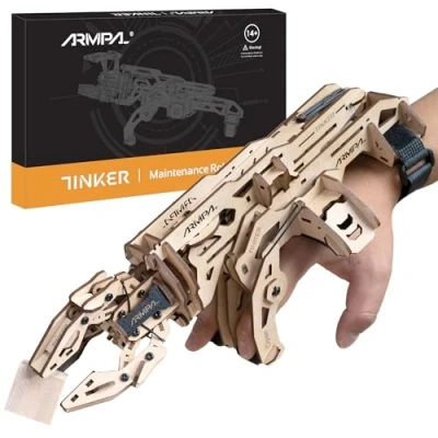 Imagen de ARMPAL Rompecabezas de madera 3D para adultos, kits modelo garra mecánica 3 mandíbulas adolescentes, construcción brazos robot Brain Teaser, regalos juguetes únicos